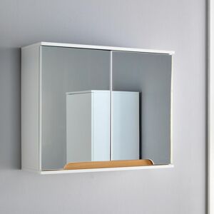 Home Source Bathroom Cabinet Wall Mounted Mirrored Vanity Storage Organiser in White White Home Source Bathroom Cabinet Wall Mounted Mirrored Vanity Storage Organiser in White White