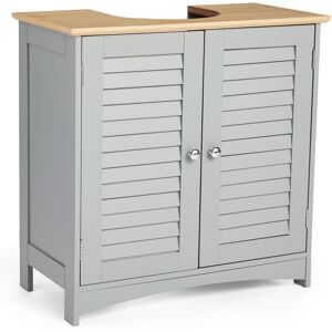VonHaus Shrewsbury 2 Door Under Sink Bathroom Cabinet in Grey Grey VonHaus Shrewsbury 2 Door Under Sink Bathroom Cabinet in Grey Grey