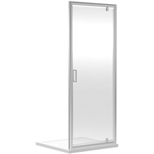 Balterley Toughened Safety Glass Reversible Pivot Shower Door Chrome 6mm 760mm in Silver Silver Balterley Toughened Safety Glass Reversible Pivot Shower Door Chrome 6mm 760mm in Silver Silver