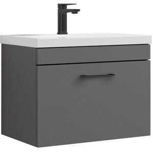 Balterley 1 Drawer Bathroom Wall Hung Vanity Basin Unit 600mm in Grey Grey Balterley 1 Drawer Bathroom Wall Hung Vanity Basin Unit 600mm in Grey Grey