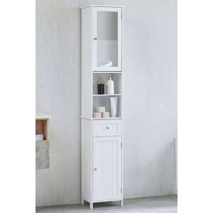 Home Discount Bath Vida Priano Mirrored 2 Door 1 Drawer With Shelves Tall Cabinet Bathroom Storage 1900 x 400 x 300 mm in White White Home Discount Bath Vida Priano Mirrored 2 Door 1 Drawer With Shelves Tall Cabinet Bathroom Storage 1900 x 400 x 300 mm in White White