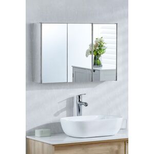 Home Discount Bath Vida Stainless Steel 3-Door Wall Cabinet (ALREADY ASSEMBLED) in Silver Silver Home Discount Bath Vida Stainless Steel 3-Door Wall Cabinet (ALREADY ASSEMBLED) in Silver Silver