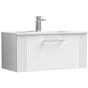 Balterley Wall Hung 1 Drawer Vanity Unit - Minimalist Basin 800mm, Satin White White Balterley Wall Hung 1 Drawer Vanity Unit - Minimalist Basin 800mm, Satin White White