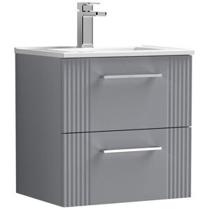 Balterley Wall Hung 2 Drawers Vanity Unit - Minimalist Basin 500mm, Satin Grey Grey Balterley Wall Hung 2 Drawers Vanity Unit - Minimalist Basin 500mm, Satin Grey Grey