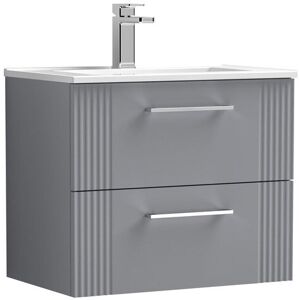 Balterley Wall Hung 2 Drawers Vanity Unit - Minimalist Basin 600mm, Satin Grey Grey Balterley Wall Hung 2 Drawers Vanity Unit - Minimalist Basin 600mm, Satin Grey Grey