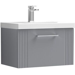 Balterley Wall Hung 1 Drawer Vanity Unit - Thin-Edge Basin 600mm, Satin Grey Grey Balterley Wall Hung 1 Drawer Vanity Unit - Thin-Edge Basin 600mm, Satin Grey Grey