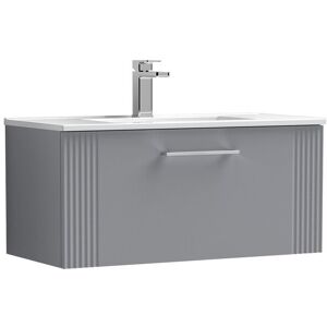 Balterley Wall Hung 1 Drawer Vanity Unit - Minimalist Basin 800mm, Satin Grey Grey Balterley Wall Hung 1 Drawer Vanity Unit - Minimalist Basin 800mm, Satin Grey Grey