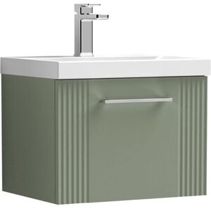 Balterley Wall Hung 1 Drawer Vanity Unit - Thin-Edge Basin 500mm, Satin Green Green Balterley Wall Hung 1 Drawer Vanity Unit - Thin-Edge Basin 500mm, Satin Green Green