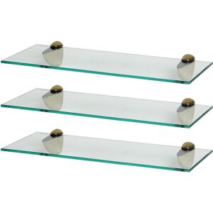 Harbour Housewares 3x Floating Glass Shelves - 50cm - Bathroom Shower Storage Display in Gold Gold Harbour Housewares 3x Floating Glass Shelves - 50cm - Bathroom Shower Storage Display in Gold Gold