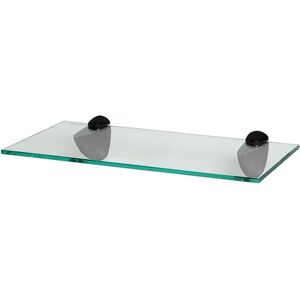 Harbour Housewares Floating Glass Shelf - 40cm - Bathroom Shower Storage Display Shelf in Black Black Harbour Housewares Floating Glass Shelf - 40cm - Bathroom Shower Storage Display Shelf in Black Black