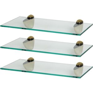Harbour Housewares 3x Floating Glass Shelves - 40cm - Bathroom Shower Storage Display in Gold Gold Harbour Housewares 3x Floating Glass Shelves - 40cm - Bathroom Shower Storage Display in Gold Gold