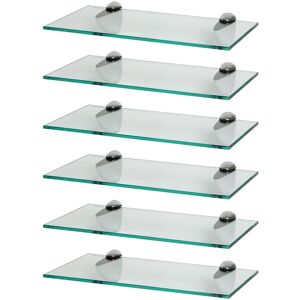 Harbour Housewares - Glass Floating Shelves - 6x40cm - Wall Shelves Harbour Housewares - Glass Floating Shelves - 6x40cm - Wall Shelves