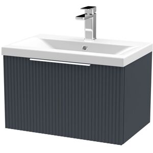Balterley Fluted Wall Hung Vanity Unit with Basin, 500mm - Dark Grey Grey Balterley Fluted Wall Hung Vanity Unit with Basin, 500mm - Dark Grey Grey
