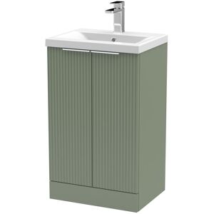 Balterley Fluted Bathroom Vanity with Basin, 500mm - Green Green Balterley Fluted Bathroom Vanity with Basin, 500mm - Green Green