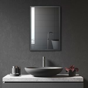 Kleankin Wall Mounted Bathroom Cabinet with Mirror & Storage Shelves in Black Black Kleankin Wall Mounted Bathroom Cabinet with Mirror & Storage Shelves in Black Black