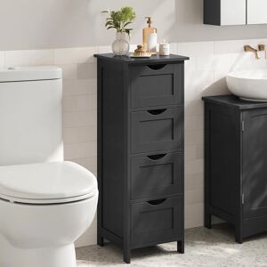 VASAGLE Compact Bathroom Floor Cabinet with 4 Drawers Freestanding in Black Black VASAGLE Compact Bathroom Floor Cabinet with 4 Drawers Freestanding in Black Black