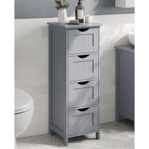VASAGLE Compact Bathroom Floor Cabinet with 4 Drawers Freestanding in Light Grey Light Grey VASAGLE Compact Bathroom Floor Cabinet with 4 Drawers Freestanding in Light Grey Light Grey