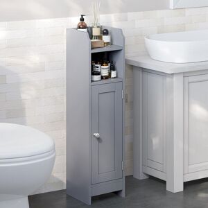 VASAGLE Narrow Bathroom Storage Cabinet with Door & Shelves in Grey Grey VASAGLE Narrow Bathroom Storage Cabinet with Door & Shelves in Grey Grey