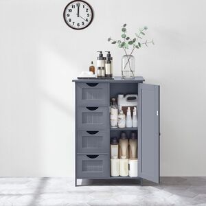 VASAGLE Bathroom Floor Storage Cabinet 4 Drawers 1 Door Adjustable in Dark Grey Dark Grey VASAGLE Bathroom Floor Storage Cabinet 4 Drawers 1 Door Adjustable in Dark Grey Dark Grey