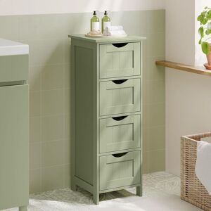VASAGLE Compact Bathroom Floor Cabinet with 4 Drawers Freestanding in Olive Olive VASAGLE Compact Bathroom Floor Cabinet with 4 Drawers Freestanding in Olive Olive