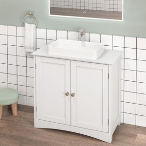 Costway Under Sink Cabinet Freestanding Bathroom Vanity Cabinet in White White Costway Under Sink Cabinet Freestanding Bathroom Vanity Cabinet in White White