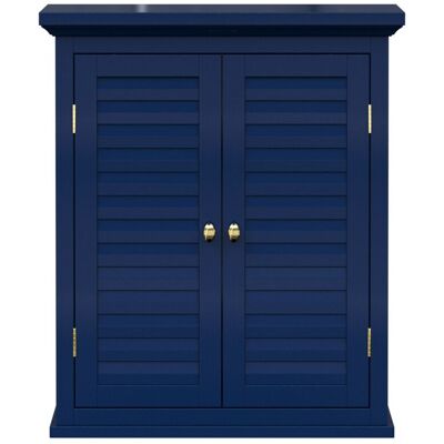Teamson Home Wall Cabinet - Stylish Navy Blue with Shutter Doors Teamson Home Wall Cabinet - Stylish Navy Blue with Shutter Doors