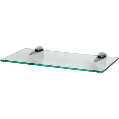Harbour Housewares Floating Glass Shelf - 40cm - Bathroom Shower Storage Display Shelf in Silver Silver Harbour Housewares Floating Glass Shelf - 40cm - Bathroom Shower Storage Display Shelf in Silver Silver