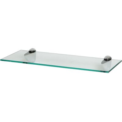 Harbour Housewares Floating Glass Shelf - 50cm - Bathroom Shower Storage Display Shelf in Silver Silver Harbour Housewares Floating Glass Shelf - 50cm - Bathroom Shower Storage Display Shelf in Silver Silver