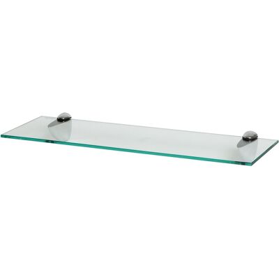 Harbour Housewares Floating Glass Shelf - 60cm - Bathroom Shower Storage Display Shelf in Silver Silver Harbour Housewares Floating Glass Shelf - 60cm - Bathroom Shower Storage Display Shelf in Silver Silver