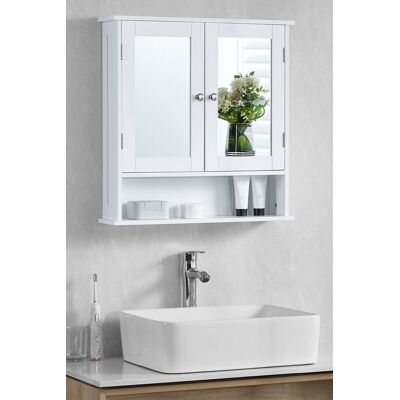 Home Discount Bath Vida Priano 2 Door Mirrored Wall Cabinet With Shelf Storage Bathroom Furniture 580 x 560 x 130 mm in White White Home Discount Bath Vida Priano 2 Door Mirrored Wall Cabinet With Shelf Storage Bathroom Furniture 580 x 560 x 130 mm in White White