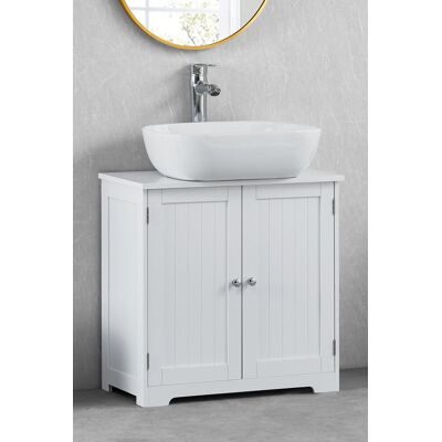 Home Discount Bath Vida Priano 2 Door Under Sink Cabinet Bathroom Unit in White White Home Discount Bath Vida Priano 2 Door Under Sink Cabinet Bathroom Unit in White White