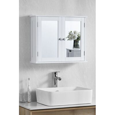 Home Discount Bath Vida Priano 2 Door Mirrored Wall Mounted Cabinet With Shelves Bathroom Storage 470 x 570 x 180 mm in White White Home Discount Bath Vida Priano 2 Door Mirrored Wall Mounted Cabinet With Shelves Bathroom Storage 470 x 570 x 180 mm in White White