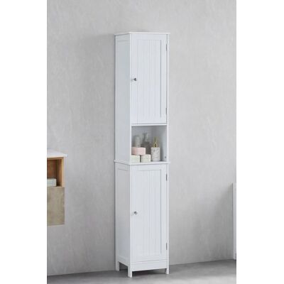 Home Discount Bath Vida Priano 2 Door Tall Cabinet Cupboard Bathroom Storage 1700 x 320 x 300 mm in White White Home Discount Bath Vida Priano 2 Door Tall Cabinet Cupboard Bathroom Storage 1700 x 320 x 300 mm in White White