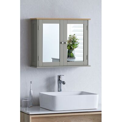 Home Discount Bath Vida Priano 2 Door Mirrored Wall Mounted Cabinet With Shelves Bathroom Storage 470 x 570 x 180 mm in Grey Grey Home Discount Bath Vida Priano 2 Door Mirrored Wall Mounted Cabinet With Shelves Bathroom Storage 470 x 570 x 180 mm in Grey Grey