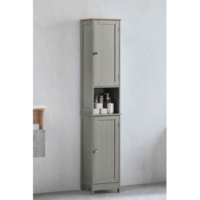 Home Discount Bath Vida Priano 2 Door Tall Cabinet Cupboard Bathroom Storage 1700 x 320 x 300 mm in Grey Grey Home Discount Bath Vida Priano 2 Door Tall Cabinet Cupboard Bathroom Storage 1700 x 320 x 300 mm in Grey Grey