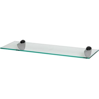 Harbour Housewares Floating Glass Shelf - 60cm - Bathroom Shower Storage Display Shelf in Black Black Harbour Housewares Floating Glass Shelf - 60cm - Bathroom Shower Storage Display Shelf in Black Black