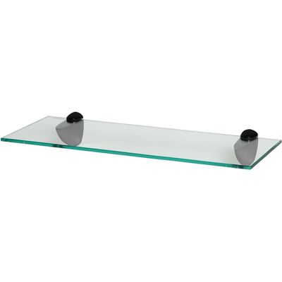 Harbour Housewares Floating Glass Shelf - 50cm - Bathroom Shower Storage Display Shelf in Black Black Harbour Housewares Floating Glass Shelf - 50cm - Bathroom Shower Storage Display Shelf in Black Black