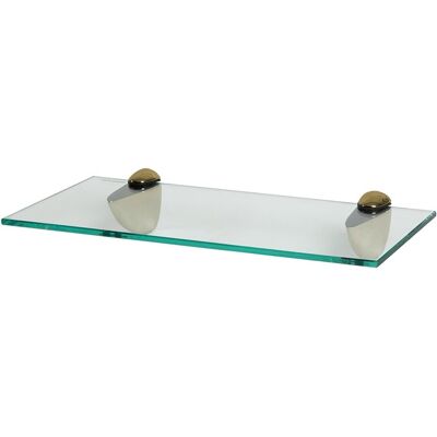 Harbour Housewares Floating Glass Shelf - 40cm - Bathroom Shower Storage Display Shelf in Gold Gold Harbour Housewares Floating Glass Shelf - 40cm - Bathroom Shower Storage Display Shelf in Gold Gold
