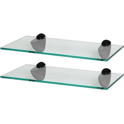 Harbour Housewares Glass Floating Bathroom Shelf - 40cm - Clear - 2-pack Harbour Housewares Glass Floating Bathroom Shelf - 40cm - Clear - 2-pack