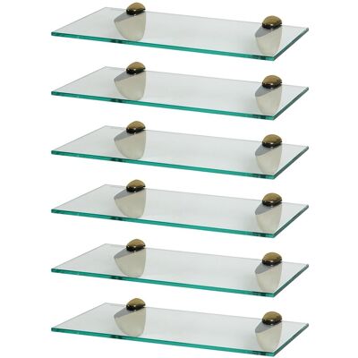 Harbour Housewares 6x Floating Glass Shelves - 40cm - Bathroom Shower Storage Display in Gold Gold Harbour Housewares 6x Floating Glass Shelves - 40cm - Bathroom Shower Storage Display in Gold Gold