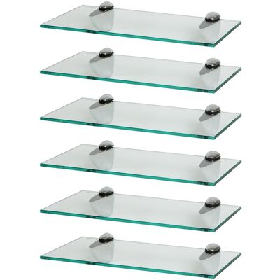Harbour Housewares - Glass Floating Shelves - 6x40cm - Wall Shelves Harbour Housewares - Glass Floating Shelves - 6x40cm - Wall Shelves
