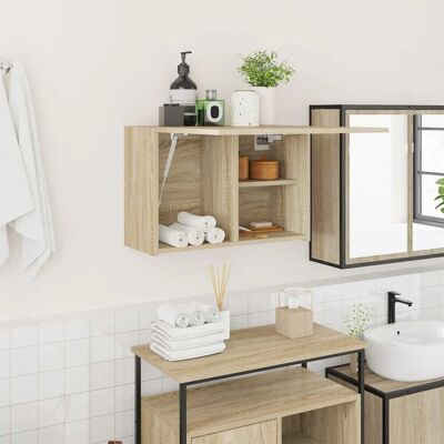 Berkfield Home Bathroom Wall Cabinet Sonoma Oak 60x25x40 cm Engineered Wood in Brown Size: 60 x 25 x 40 cm Brown 60 x 25 x 40 cm Berkfield Home Bathroom Wall Cabinet Sonoma Oak 60x25x40 cm Engineered Wood in Brown Size: 60 x 25 x 40 cm Brown 60 x 25 x 40 cm