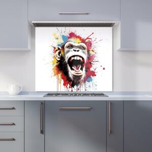 Warren Reed - Designer Coloured Splashart Crazy Monkey Face Kitchen Splashback in Red Size: 900mm x 650mm Red 900mm x 650mm Warren Reed - Designer Coloured Splashart Crazy Monkey Face Kitchen Splashback in Red Size: 900mm x 650mm Red 900mm x 650mm