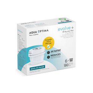 Aqua Optima Evolve+ Water Filter Evolve+ 6 pack (6 Months Supply), Brita Compatible