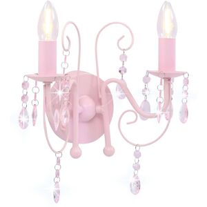 Berkfield Home Wall Lamp with Beads Pink 2 x E14 Bulbs Pink Berkfield Home Wall Lamp with Beads Pink 2 x E14 Bulbs Pink