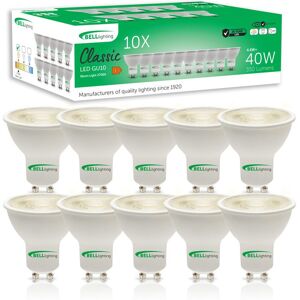 BELL Lighting Dimmable GU10 LED Bulbs 4.4W 350lm Warm White 2700K 38° Spotlight Size: Pack of 5 Warm White Pack of 5 BELL Lighting Dimmable GU10 LED Bulbs 4.4W 350lm Warm White 2700K 38° Spotlight Size: Pack of 5 Warm White Pack of 5