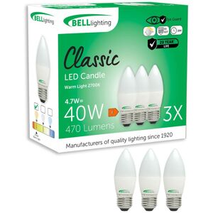BELL Lighting Dimmable E27 LED Bulb Warm White 4.7W 470lm 40W Screw Light Size: Pack of 6 Warm White Pack of 6 BELL Lighting Dimmable E27 LED Bulb Warm White 4.7W 470lm 40W Screw Light Size: Pack of 6 Warm White Pack of 6