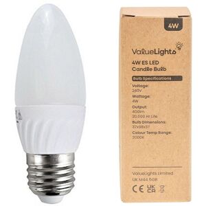 ValueLights 10 Pack E27 White Thermal Plastic Candle LED 4W Warm White 3000K 400lm Light Bulb White ValueLights 10 Pack E27 White Thermal Plastic Candle LED 4W Warm White 3000K 400lm Light Bulb White