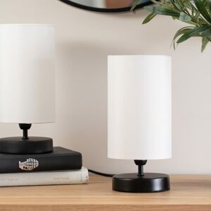 ValueLights Francis Pair of Black Dimmable Touch Table Lamps with Bulbs in White White ValueLights Francis Pair of Black Dimmable Touch Table Lamps with Bulbs in White White