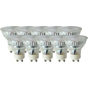 Harper Living 4.9 Watts GU10 LED Bulb Glass Spotlight Natural Dimmable, Pack of 10 in Clear Clear Harper Living 4.9 Watts GU10 LED Bulb Glass Spotlight Natural Dimmable, Pack of 10 in Clear Clear